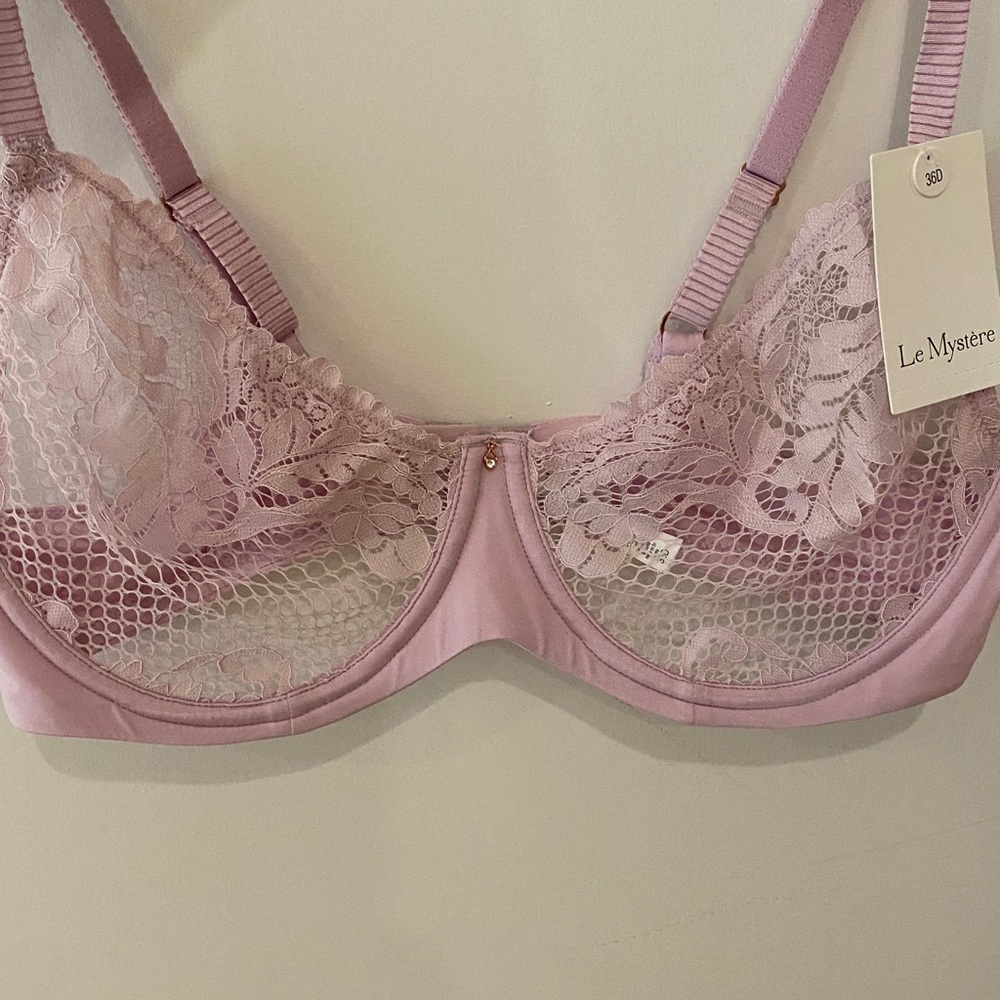 Bundle of 3 Le Mystere Soft Purple Lace Bra , HM bra and On Gossamer NWT